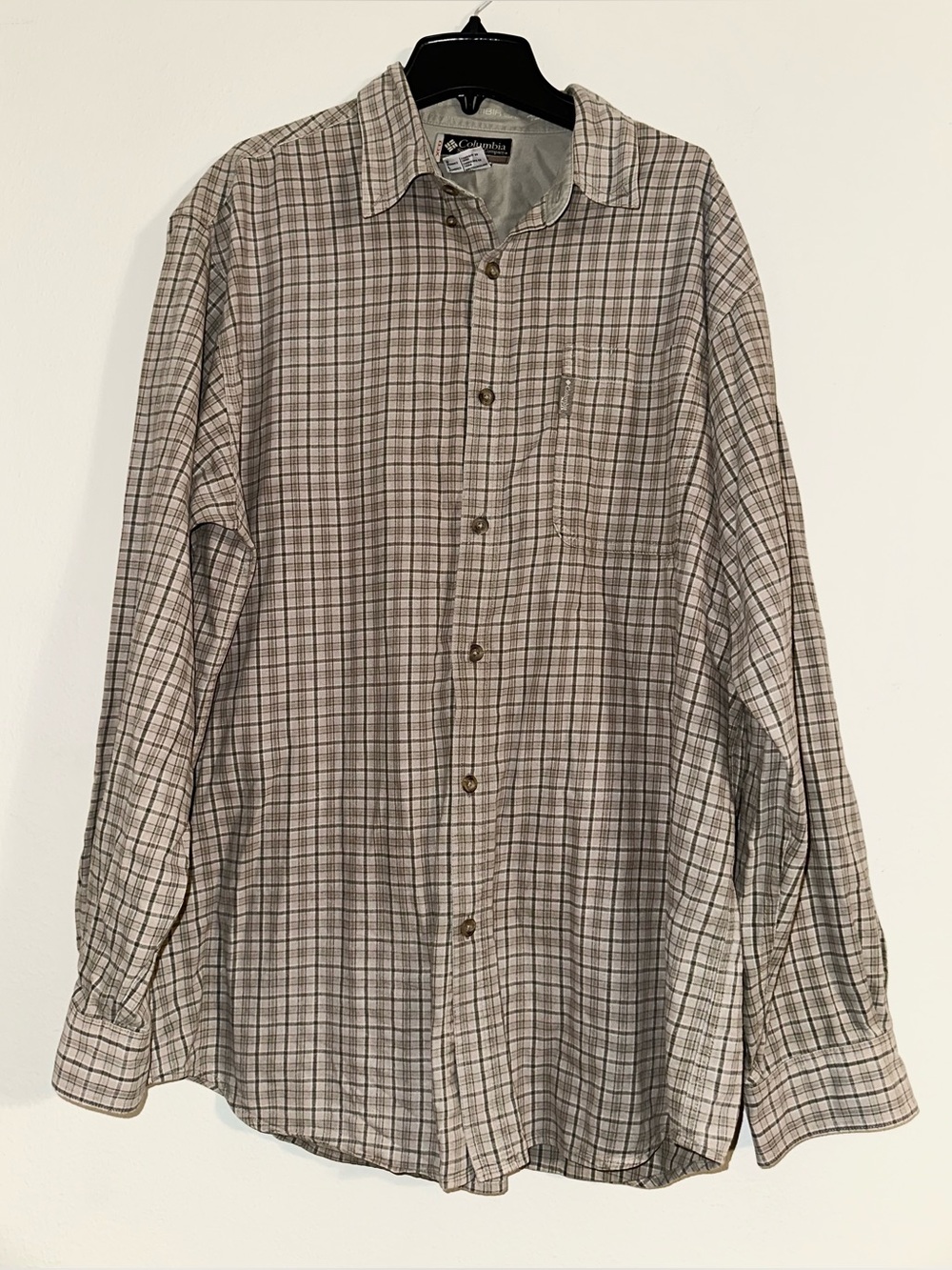 Columbia Brown Plaid Button Down Shirt
